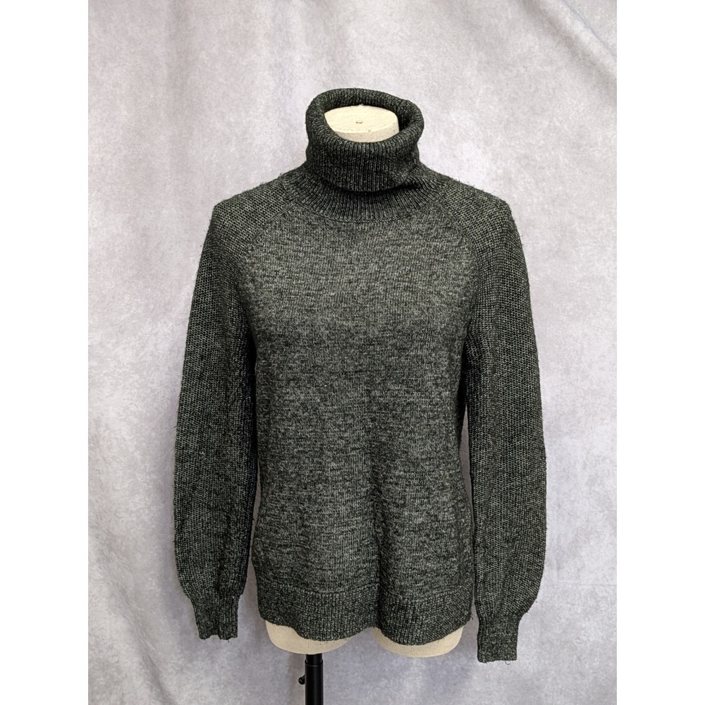 Loft Womens Medium‎ Gray Marl Turtleneck Raglan Long Sleeve Knit Sweater C56